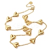 304 Stainless Steel Heart Link Chain Necklaces for Women NJEW-G178-02G-01-4