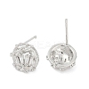Brass Micro Pave Cubic Zirconia Stud Earring Findings LS-KK-Z094-12P-2