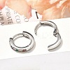 304 Stainless Steel Micro Pave Cubic Zirconia Huggie Hoop Earrings EJEW-C096-01I-P-5