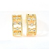 Brass Micro Pave Clear Cubic Zirconia Cuff Earrings EJEW-F370-10G-4