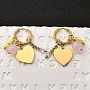 304 Stainless Steel Glass Beads Hoop Earrings EJEW-D308-08PG-1
