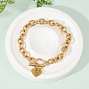 Golden 304 Stainless Steel Charm Bracelets NJEW-K284-01G-E-1