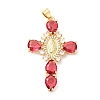 Rack Plating Brass Micro Pave Cubic Zirconia Pendants ZIRC-I059-15G-2
