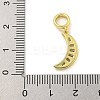 Rack Plating Brass Clear Cubic Zirconia European Dangle Charms KK-G513-38G-3