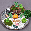 66Pcs 6 styles Resin Frog & Lotus & Mushroom Ornaments DJEW-GF0001-61-6