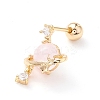 Planet with Star Cubic Zirconia Dangle Stud Earrings LS-EJEW-A065-14G-1