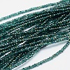 Faceted Rondelle Half Plated Electroplate Glass Beads Strands EGLA-M011-2mm-M-2