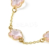 Glass Flower Link Bracelets BJEW-JB10219-01-3