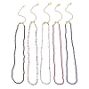 2.5MM Faceted Round Natural Tourmaline & Fluorite & Garnet & Obsidian & Lapis Lazuli Beaded Lariat Necklaces NJEW-JN05874-3