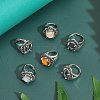 CHGCRAFT 6Pcs Adjustable Alloy Finger Ring Findings FIND-CA0007-36-5