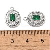 Brass Micro Pave Clear Cubic Zirconia Pendants KK-Z073-25P-3