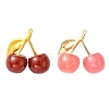 2Pcs 2 Colors Cherry Transparent Resin Pendnats RESI-CJ0004-59-1