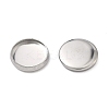 Non-Tarnish Flat Round 304 Stainless Steel Plain Edge Bezel Cups X-STAS-S028-28-2