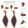 15 Pair Walnut Wood Stud Earring Findings STAS-UN0055-14A-5