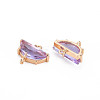 Transparent Faceted Glass Connector Charms GLAA-T021-25B-RS-3