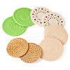 8Pcs 4 Styles Rattan & Cotton Mat AJEW-MB0001-02-3