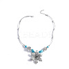 Bohemian Style Alloy with Synthetic Turquoise Pendant Necklaces FS-WG9CEC0-03-3