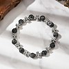Natural Larvikite Round Beads Stretch Bracelets BJEW-JB12343-03-1