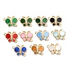 Brass Micro Pave Clear Cubic Zirconia Butterfly Connector Charms KK-C161-01G-1