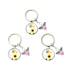 3Pcs Glass Pearl & Resin & Alloy Glass Keychains KEYC-YW00227-06-1