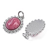 Natural Rhodonite Oval Pendants KK-U043-46P-F-2