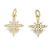 Brass Micro Pave Clear Cubic Zirconia Charms ZIRC-R109-011G-NF-1