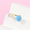 Oval Synthetic Turquoise Rings KK-P299-11G-3