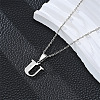 201 Stainless Steel Crystal Rhinestone Initial Pendant Necklaces FS-WG28760-23-1