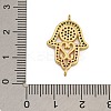 Rack Plating Brass Micro Pave Cubic Zirconia Religion Hamsa Hand Connector Charms KK-C074-55G-01-3