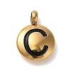 304 Stainless Steel Black Enamel Charms STAS-R009-01G-C-1