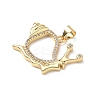 Brass Micro Pave Cubic Zirconia Pendants KK-D426-19A-G-2