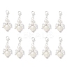 10Pcs Angel Alloy & ABS Imitation Pearl Pendants Decorations HJEW-JM04080-S-1