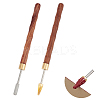 2Pcs 2 Styles Stainless Steel Leather Edge Oil Pen TOOL-NB0002-29A-1