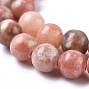 Natural Plum Blossom Jasper Beads Strands G-A163-02-8mm-5