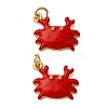 Brass Enamel Pendants KK-CJC0013-10G-RS-1