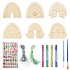 DIY Unfinished Wood Rainbow Wind Chime Kits for Children's Crafts ST-CJ0009-2-1