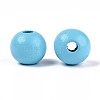 Spray Painted Round Natural Schima Wood Beads WOOD-A018-12mm-09-2