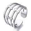 304 Stainless Steel Four Line Open Cuff Ring RJEW-N040-07-1