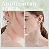 20Pcs Brass Ring Stud Earrings for Women with 20Pcs Friction Ear Nuts KK-BBC0007-81-5