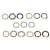 15Pcs 5 Colour Natural Gemstone & Cultured Freshwater Pearl Cuff Rings RJEW-JR01024-2