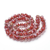 Handmade Gold Sand Lampwork Beads Strands LAMP-R141-10mm-09-3