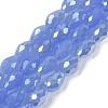 Opaque Solid Color Electroplate Glass Beads Strands EGLA-N013-J8mm-B06-1