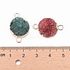 Natural Drusy Agate Flat Round Links connectors G-P090-17-4