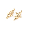 Brass Fleur De Lis Connector Charms KK-H524-04G-2