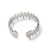 Non-Tarnish 304 Stainless Steel Zipper Shape Open Cuff Ring for Women RJEW-K245-36P-2