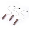 Natural Tiger Eye Pointed Dowsing Pendulums G-J386-A06-1