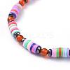 Polymer Clay Heishi Beads Beads Stretch Bracelets BJEW-JB04452-M-3