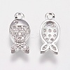 Brass Micro Pave Cubic Zirconia Charms LS-KK-A144-059P-2
