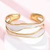 304 Stainless Steel Enamel Bangles for Women BJEW-D306-04G-5