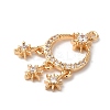 Brass Micro Pave Clear Cubic Zirconia Pendants X-KK-C062-079G-2
